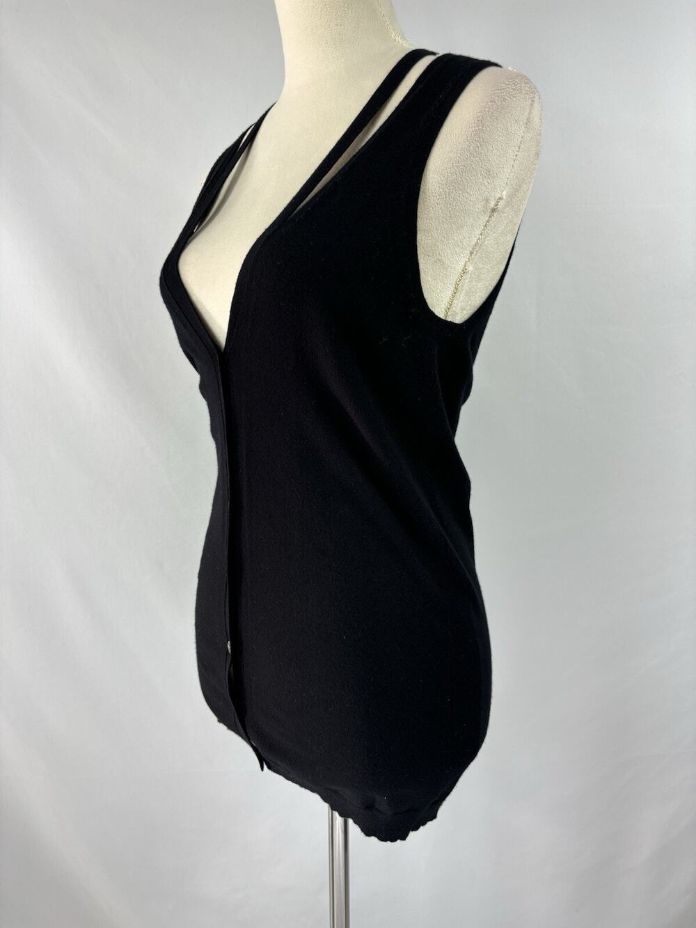 Theory Knit Vest Black Small Sleeveless Top